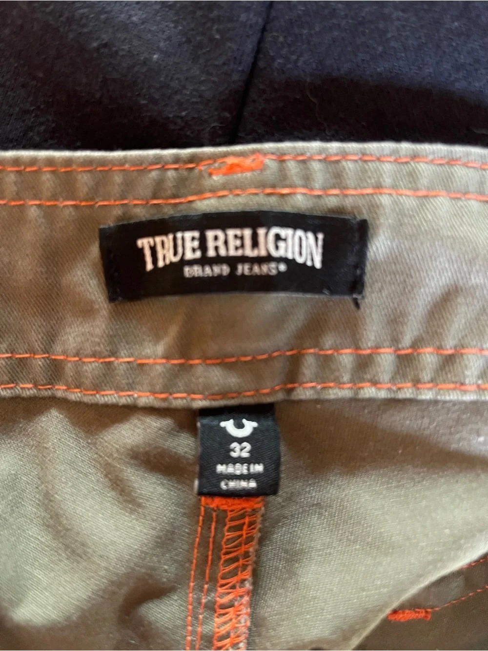 True Religion Men's Olive Green Cargo Pants
